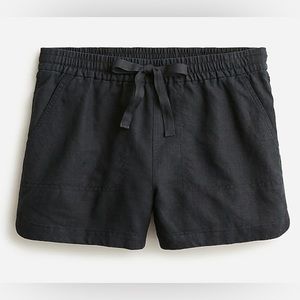 J Crew Seaside Shorts Linen Blend Black